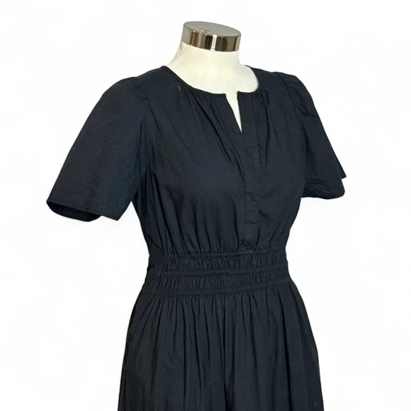 ANTHROPOLOGIE BLACK SOMERSET SHORT SLEEVE MAXI DRESS - Picture 4 of 13